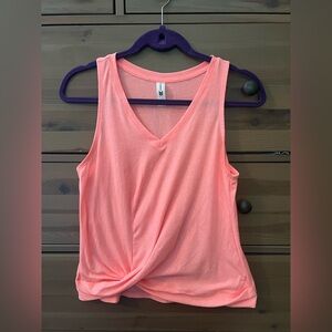All in Motion Coral Twist Front Tank Top